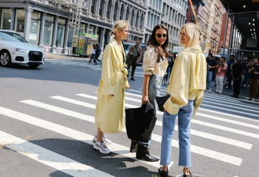 Caroline Daur, Evangelie Smyrniotaki and Linda Tol in NYFW Spring 2018. Picture by Vogue Runaway App.